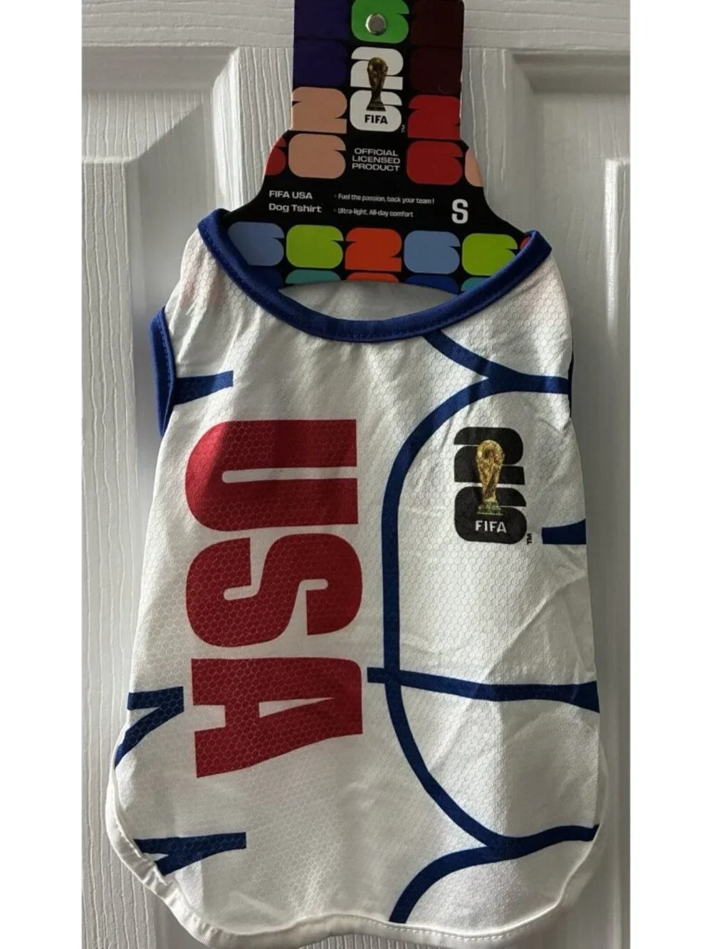 Fifa USA Dog Shirt for Small Dogs Tee Shirts for Dogs Size Small Red White Blue